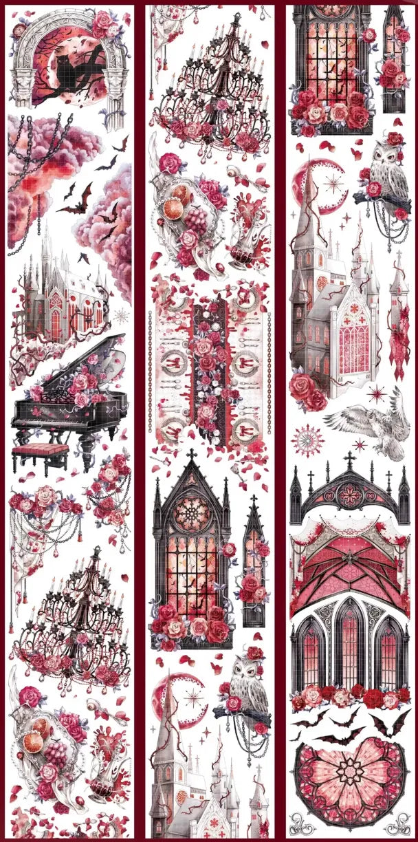 0047-Shine Studio-7x100cm Hot Stamping Red PET Tape