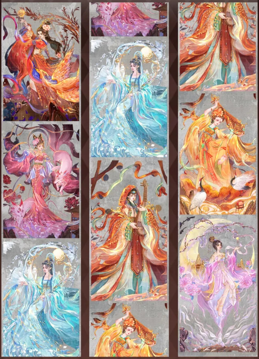 1318-Large Asian Goddess 8x77cm Shell Luster PET Tape