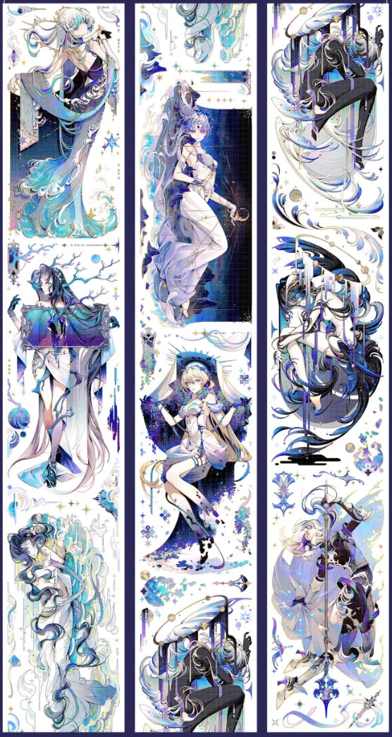 1626-Tournesol Studio-6x100cm Aurora Blue and Shell Silver PET Tape