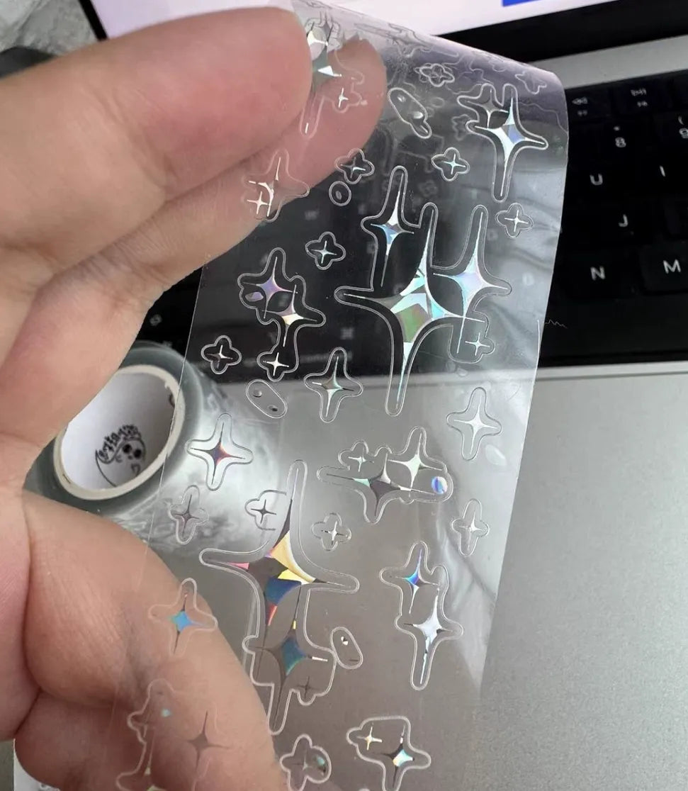 2231-NI CHOU SHA Studio-Pre Cut Silver Shell Luster PET Tape