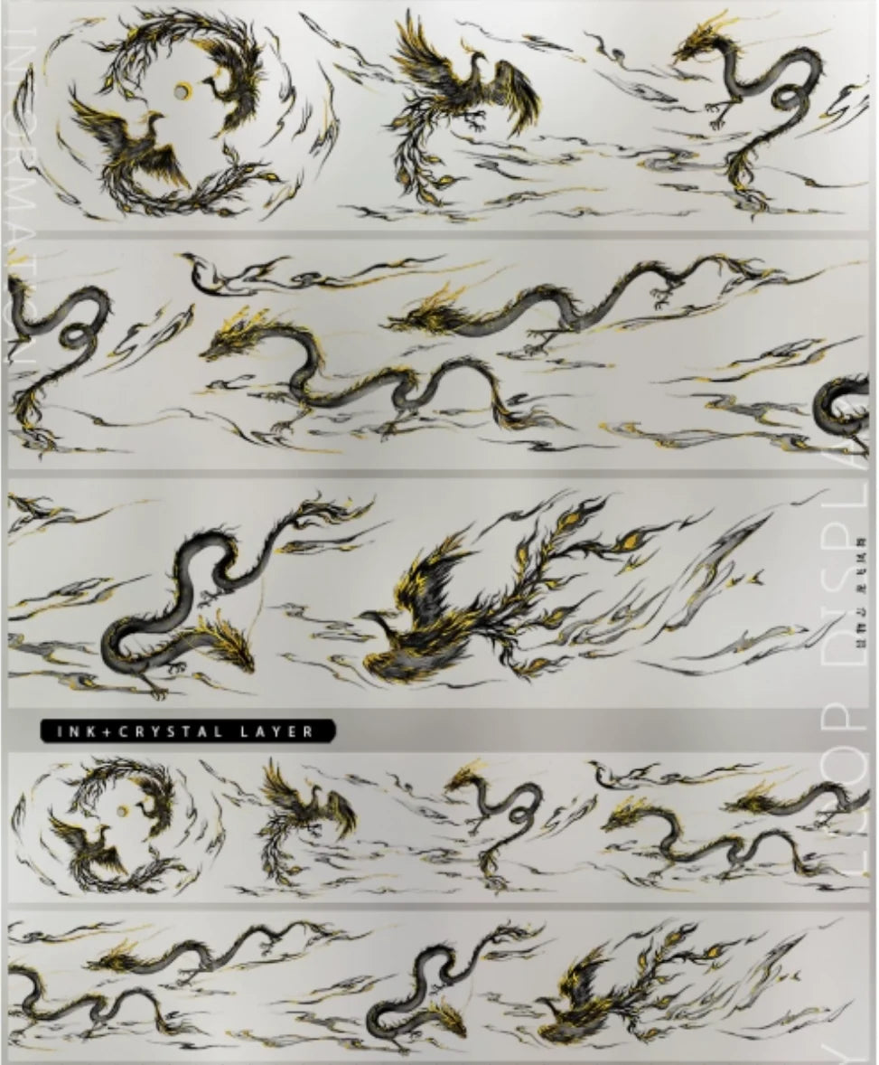 3666-JINGWUZHI Studio-7x70cm Holographic Gold PET Tape