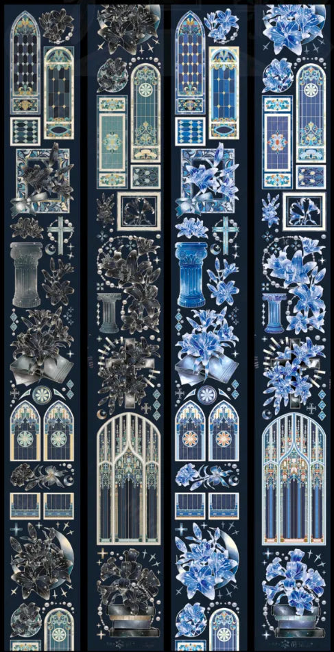 5085-NEVERLAND Studio-7x240cm Pre Cut Silver Shell Luster PET Tape