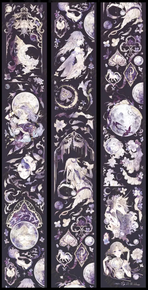 5088-NEVERLAND Studio-7.5x125cm Pre Cut Silver Shell Luster PET Tape