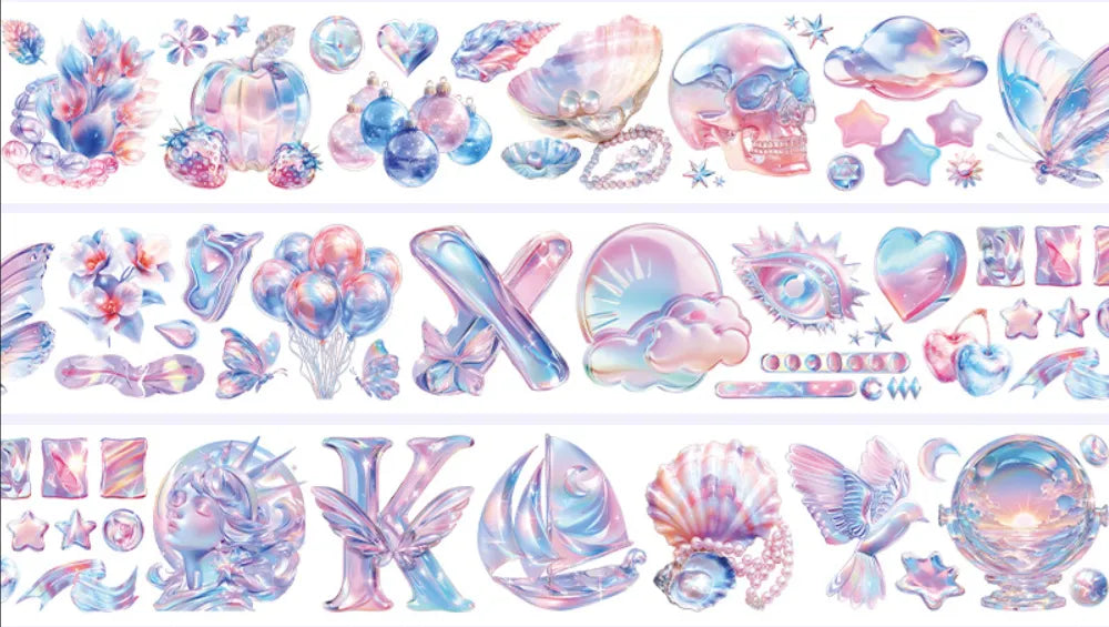 5344-6x100cm Holographic Silver PET Tape