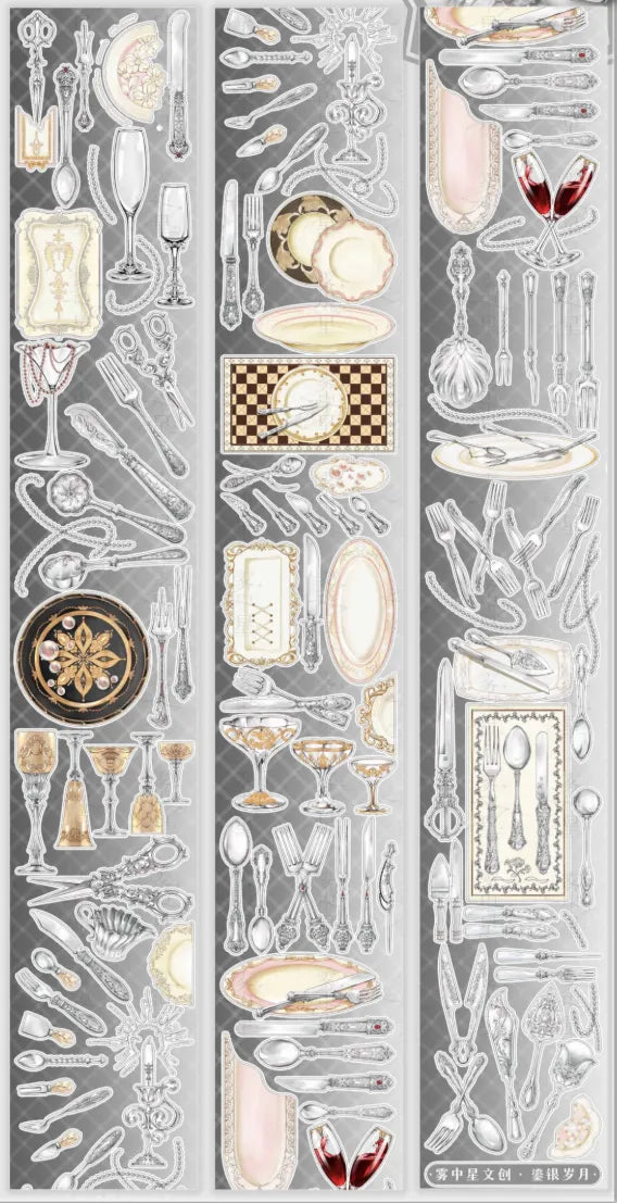 5938-MIST WITH STAR Studio-6x100cm Precut Matte Paper PET Tape