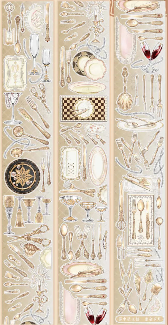 5939-MIST WITH STAR Studio-6x100cm Precut Matte Paper PET Tape