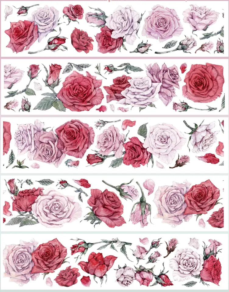 6052-SAMA Studio-Flowers RosesPrecut Shell Luster PET Tape