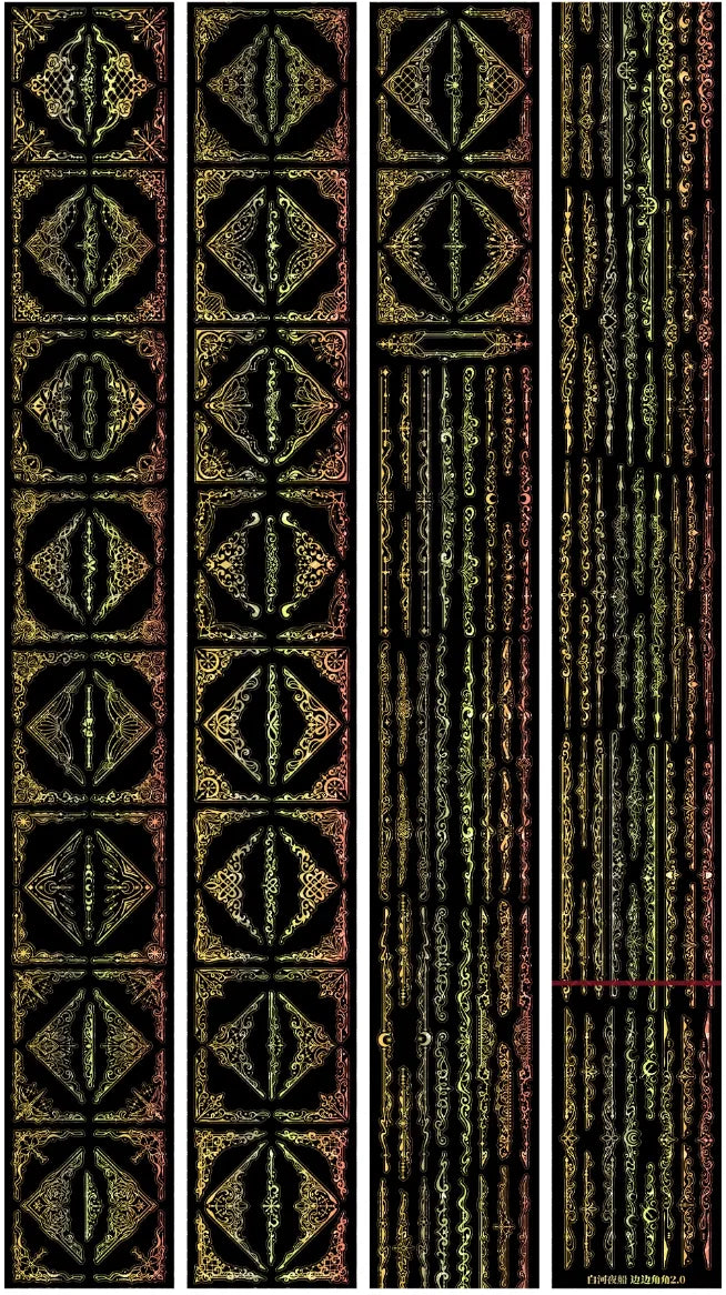 6586-BAIHEYECHUAN Studio-6x200cm Pre Cut Gold Shell Luster PET Tape