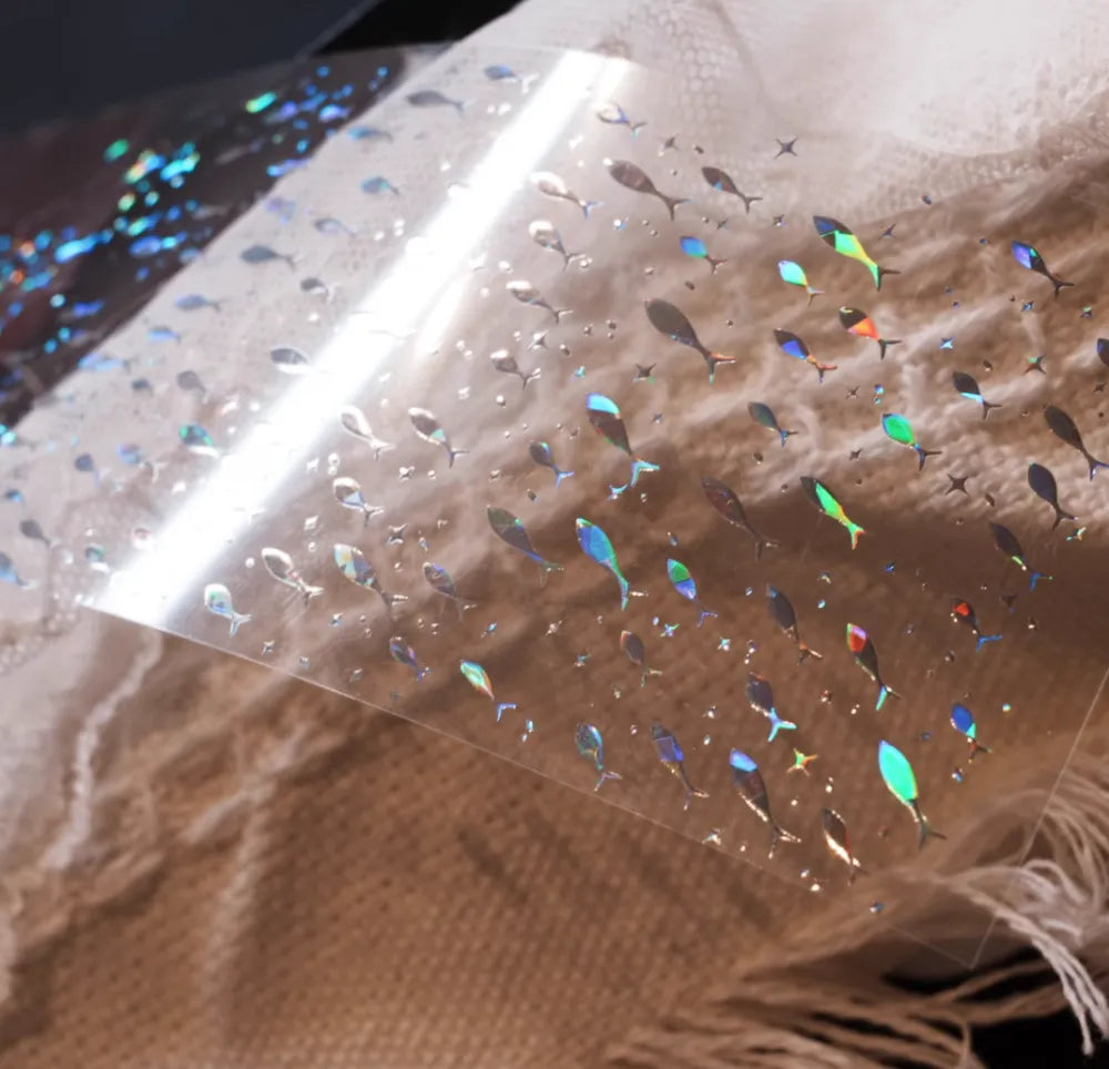 6593-NI CHOU SHA Studio-6x100cm Holographic Silver PET Tape