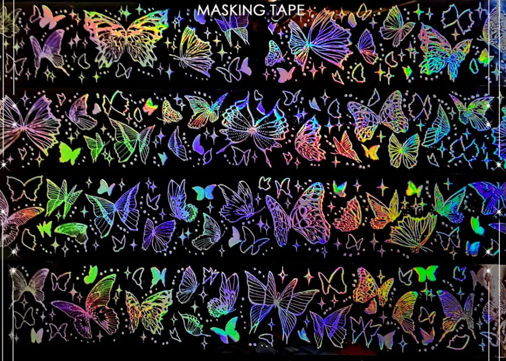 6594-NI CHOU SHA Studio-4x100cm Holographic Silver PET Tape