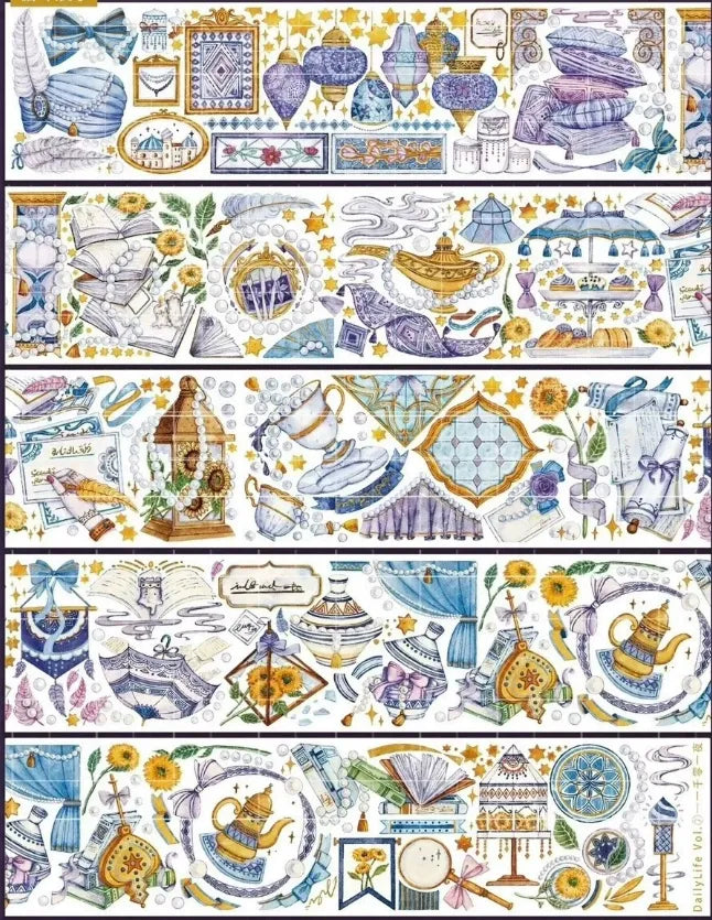 7760-DailyLife Studio-7x122cm Holographic Glod Foil Stamping PET Tape