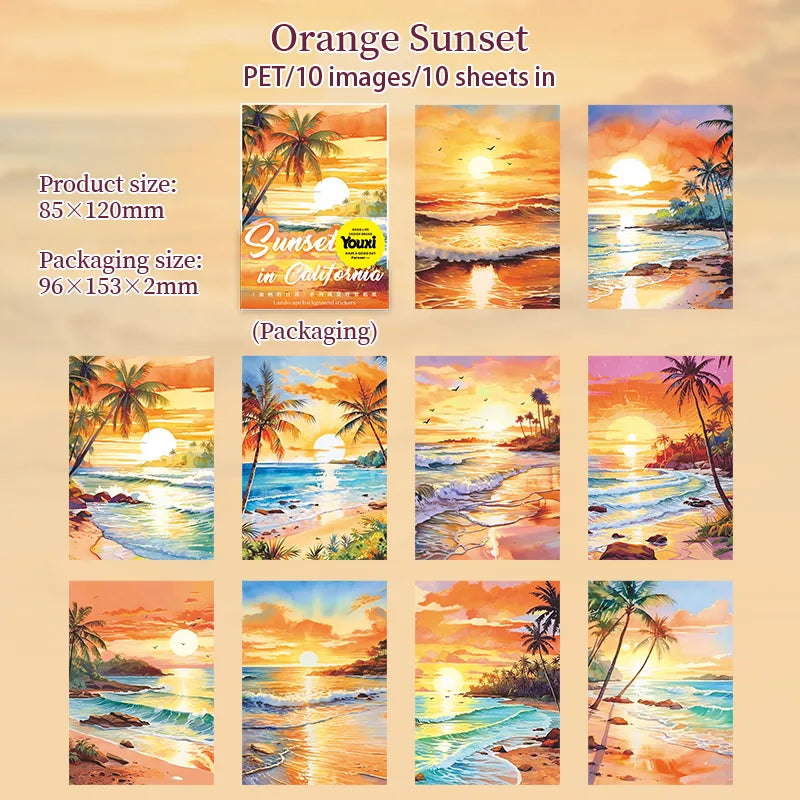 0462-0467 California Sunset PET Sticker Pack