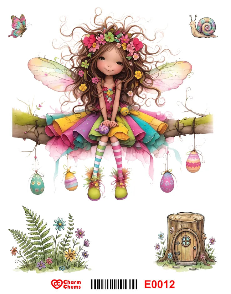 E0012-CharmChums Embossed Sticker