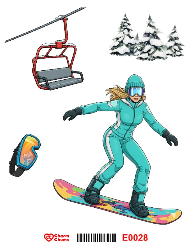 E0028-CharmChums Embossed Sticker
