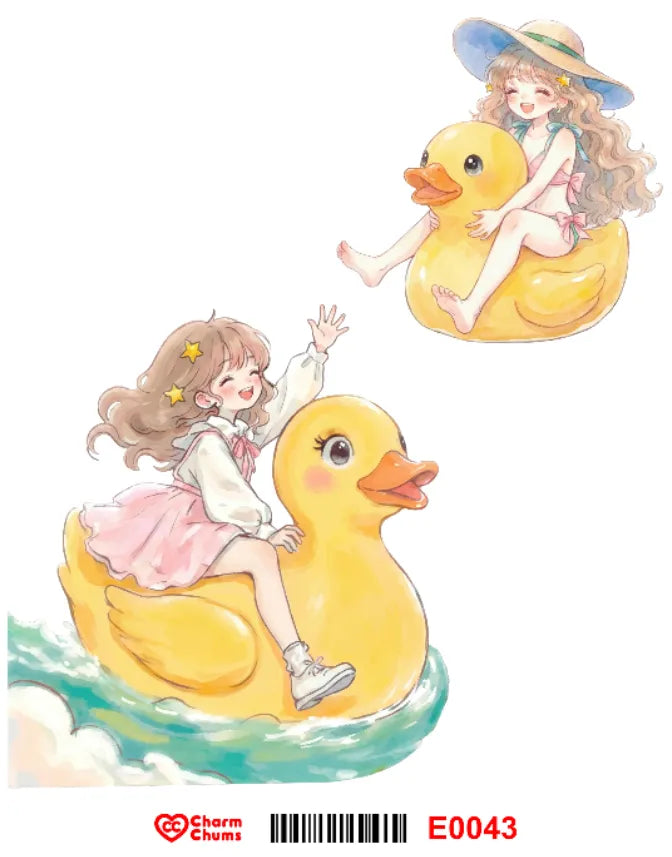 E0043-CharmChums Embossed Sticker