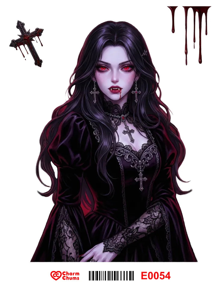 E0054-CharmChums Embossed Sticker