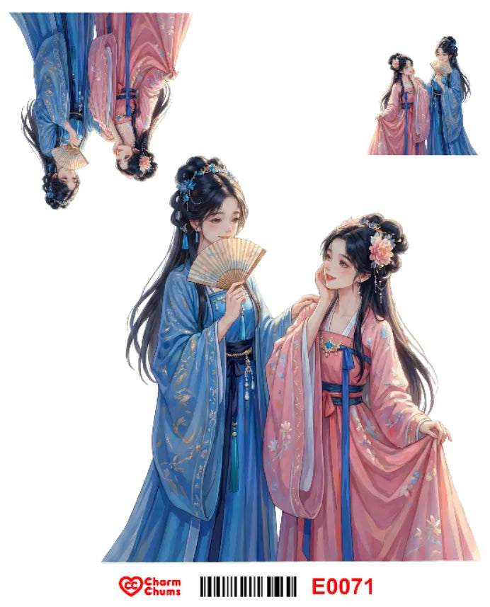 E0071-CharmChums Embossed Sticker