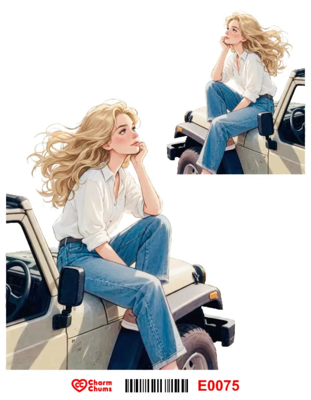 E0075-CharmChums Embossed Sticker