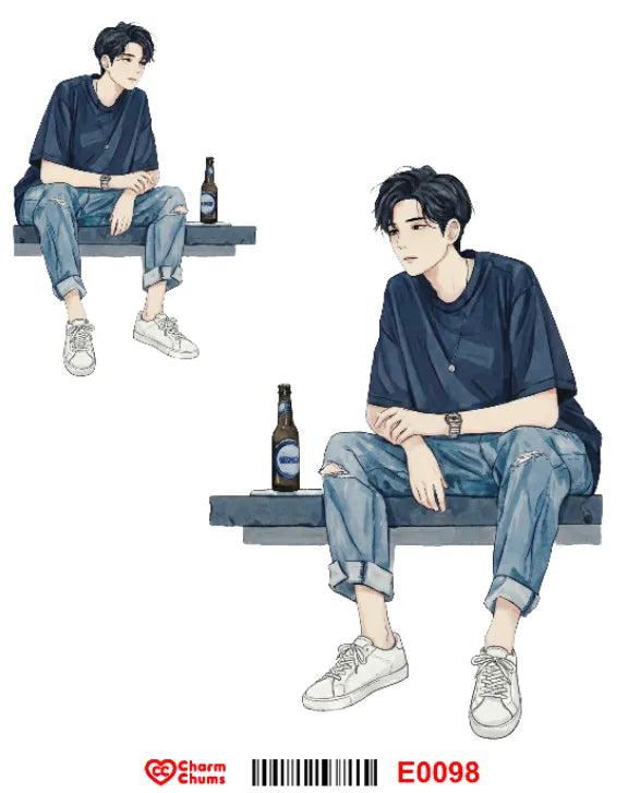 E0098-CharmChums Embossed Sticker