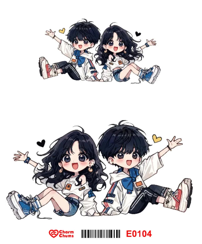 E0104-CharmChums Embossed Sticker