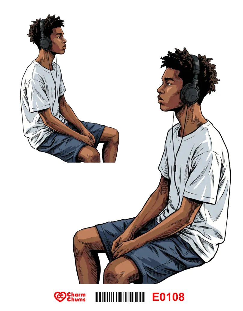 E0108-CharmChums Embossed Sticker