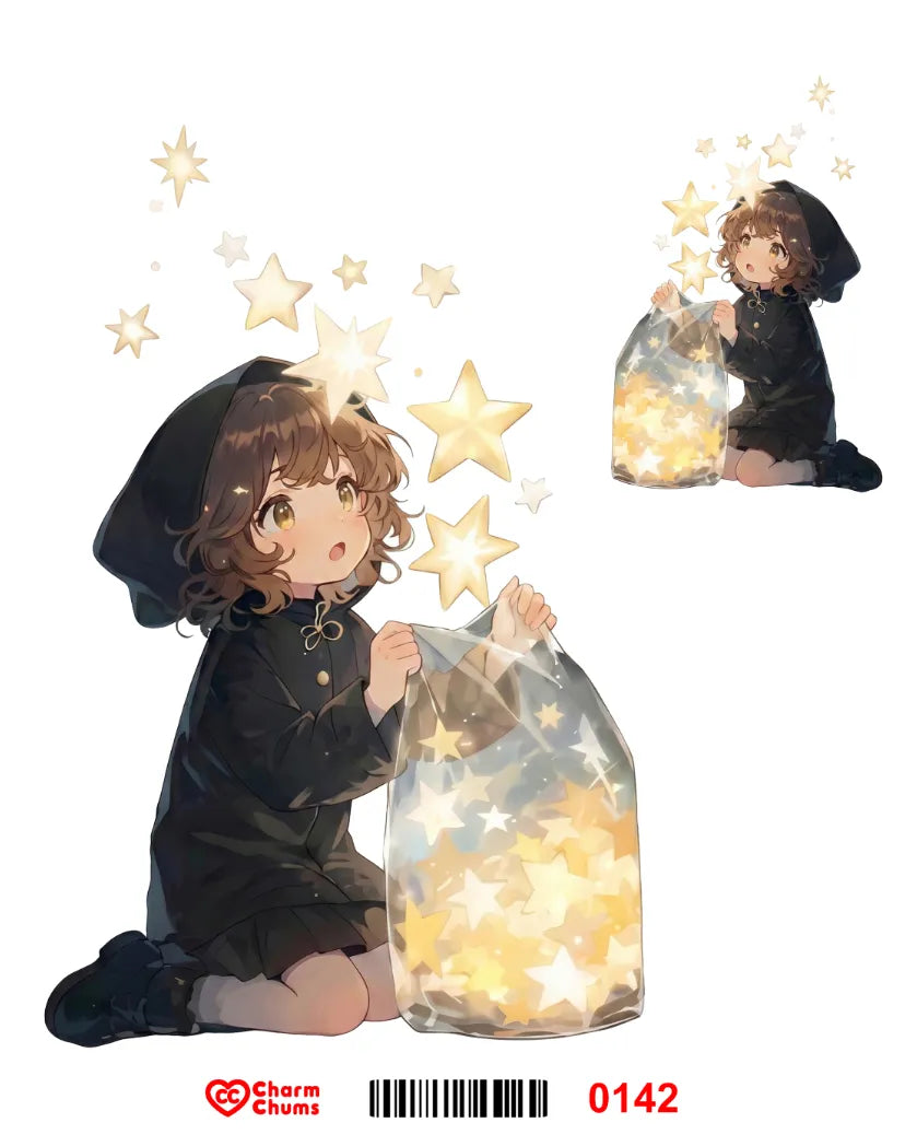 E0142-CharmChums Embossed Sticker