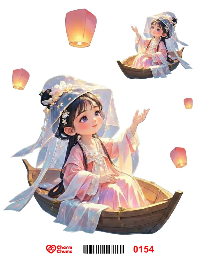 E0154-CharmChums Embossed Sticker