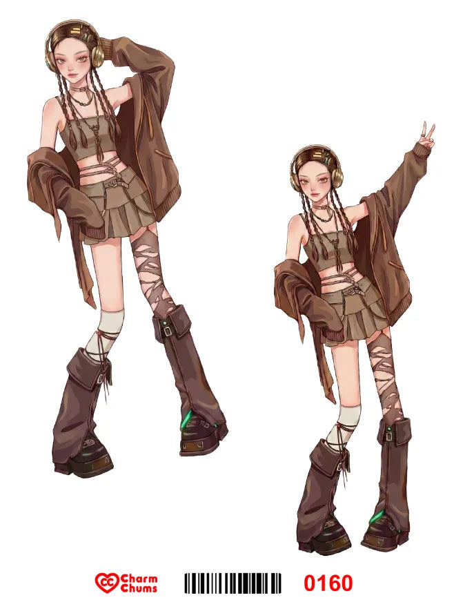 E0160-CharmChums Embossed Sticker