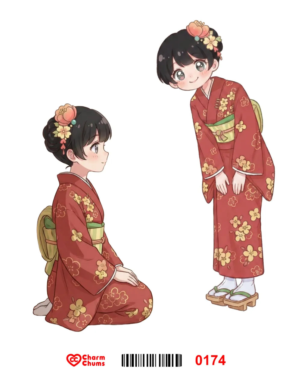 E0174-CharmChums Embossed Sticker