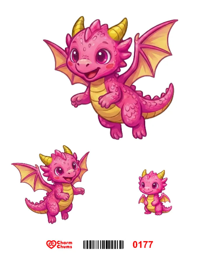 E0177-CharmChums Embossed Sticker