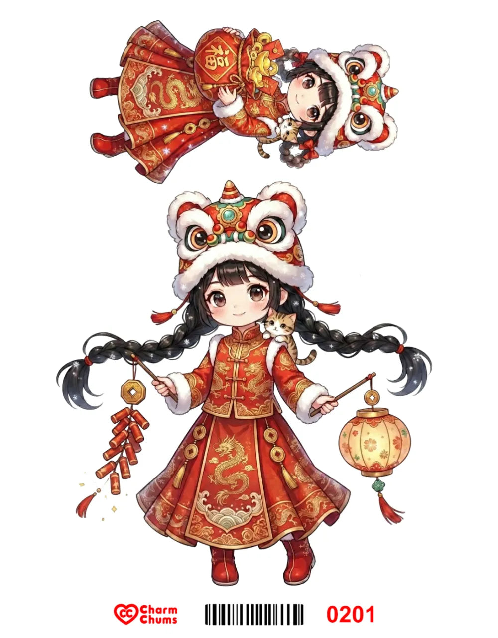 E0201-CharmChums Embossed Sticker