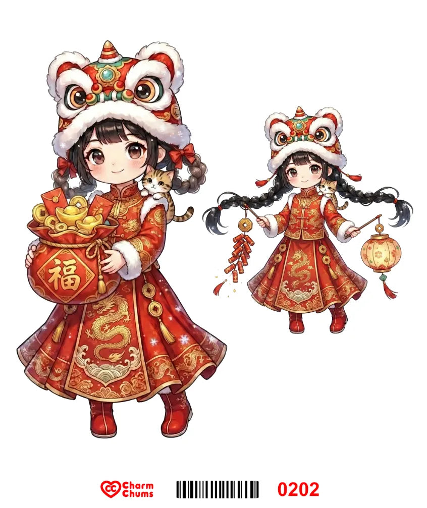 E0202-CharmChums Embossed Sticker