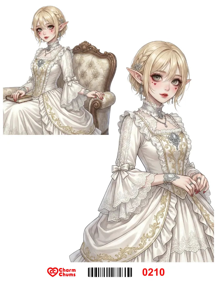 E0210-CharmChums Embossed Sticker