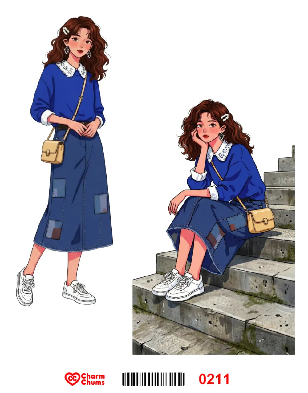 E0211-CharmChums Embossed Sticker