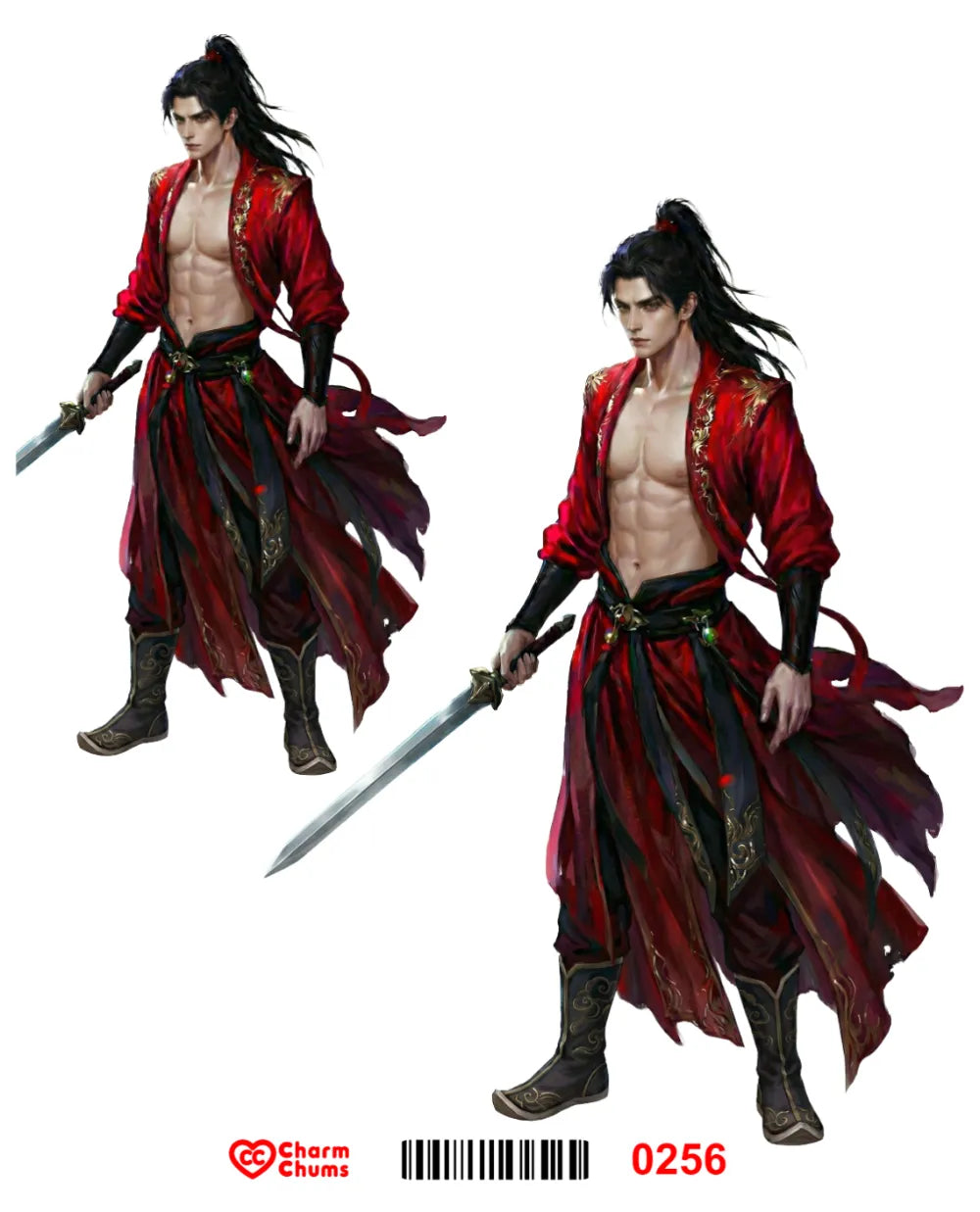 E0256-CharmChums Embossed Sticker