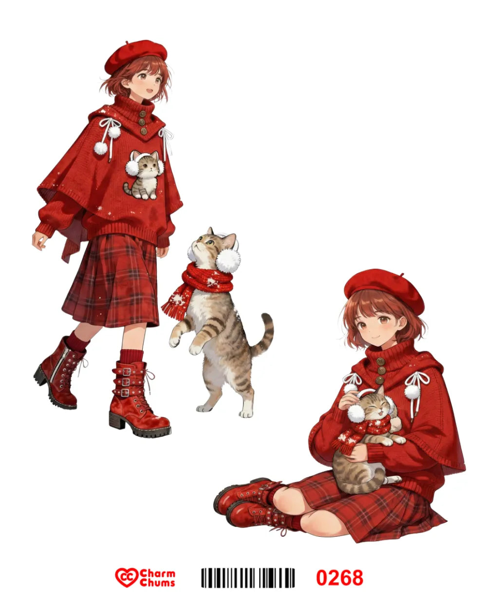 E0268-CharmChums Embossed Sticker