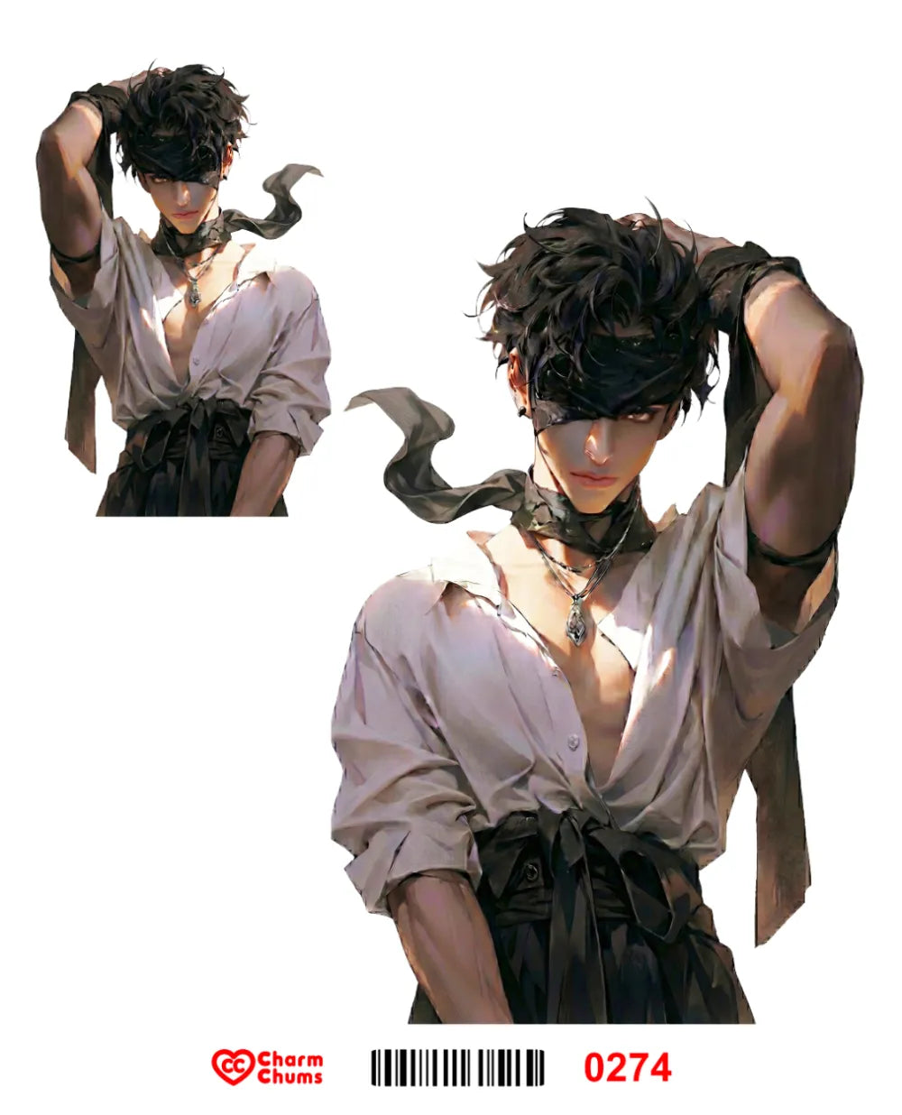 E0274-CharmChums Embossed Sticker