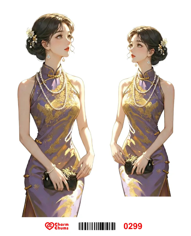 E0299-CharmChums Embossed Sticker