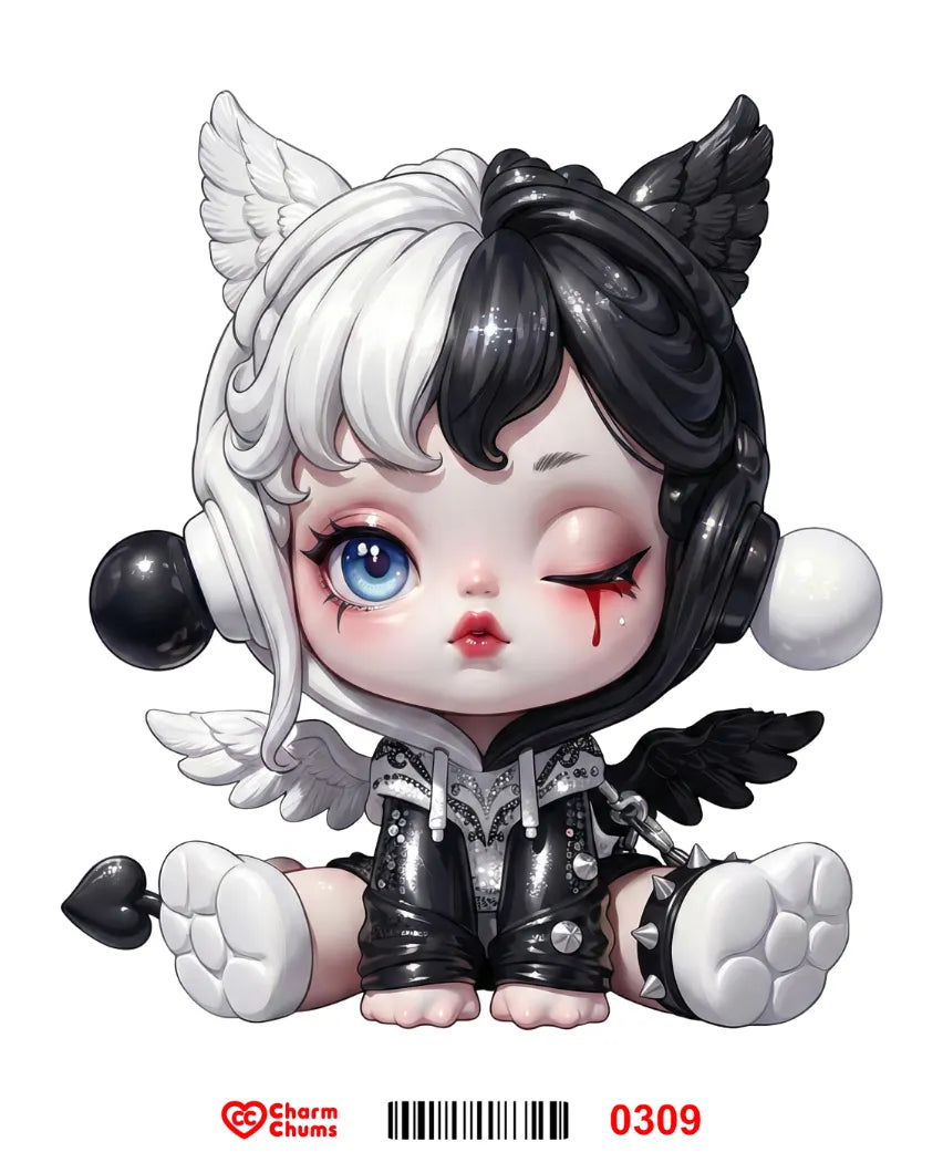 E0309-CharmChums Embossed Sticker
