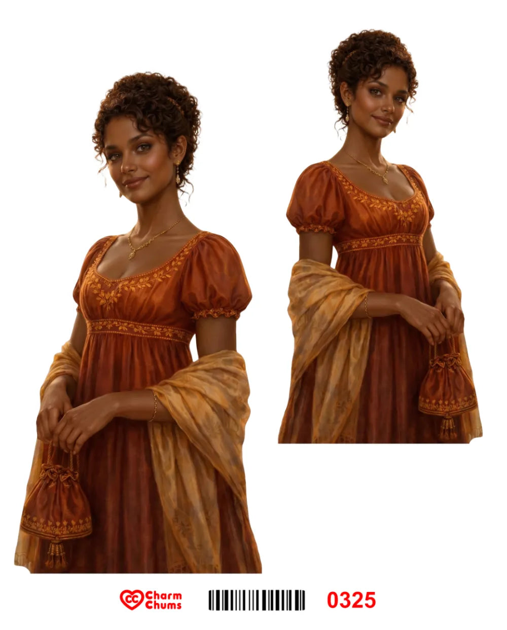 E0325-CharmChums Embossed Sticker