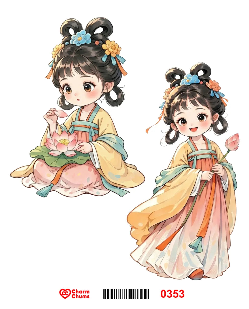 E0353-CharmChums Embossed Sticker