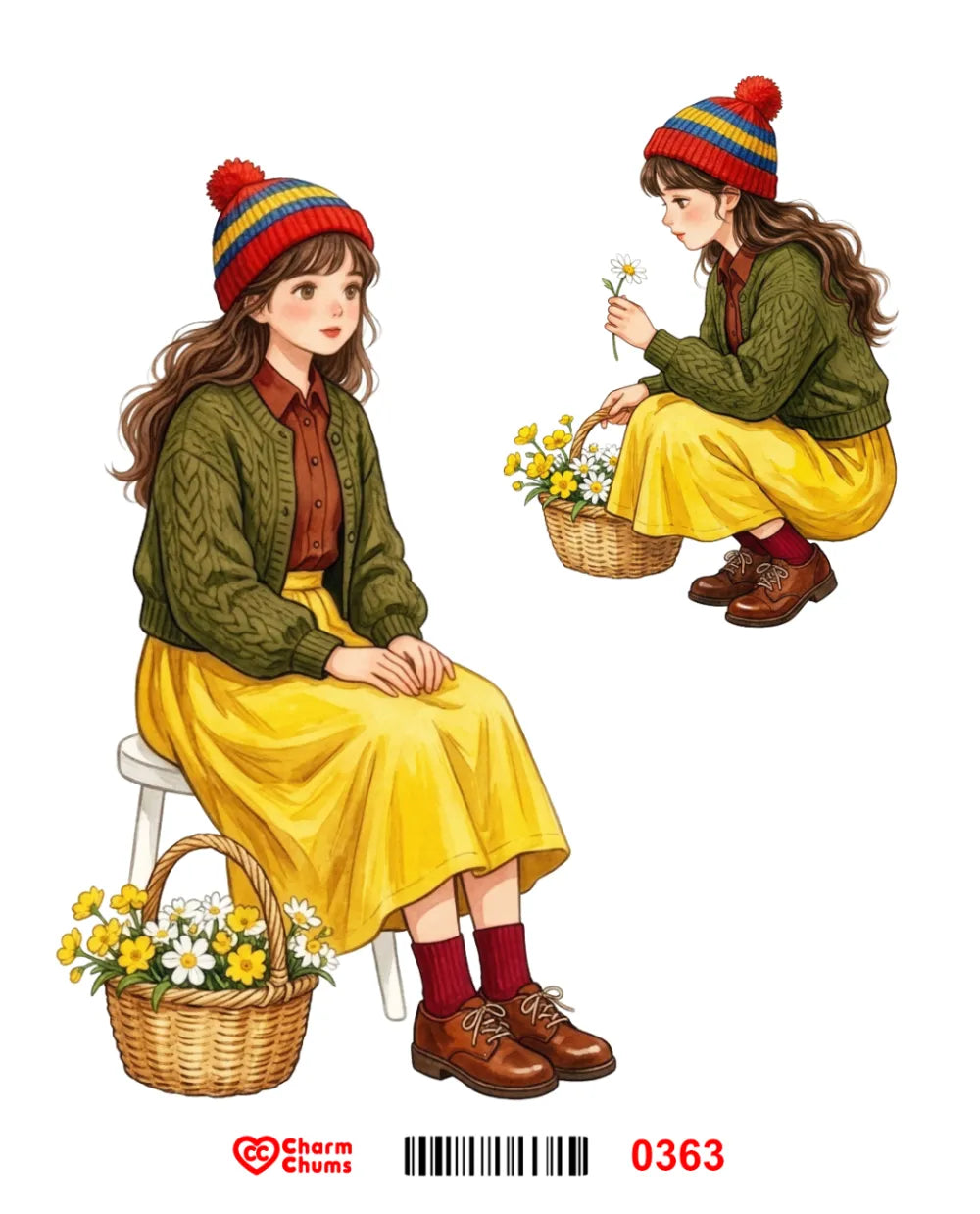 E0363-CharmChums Embossed Sticker