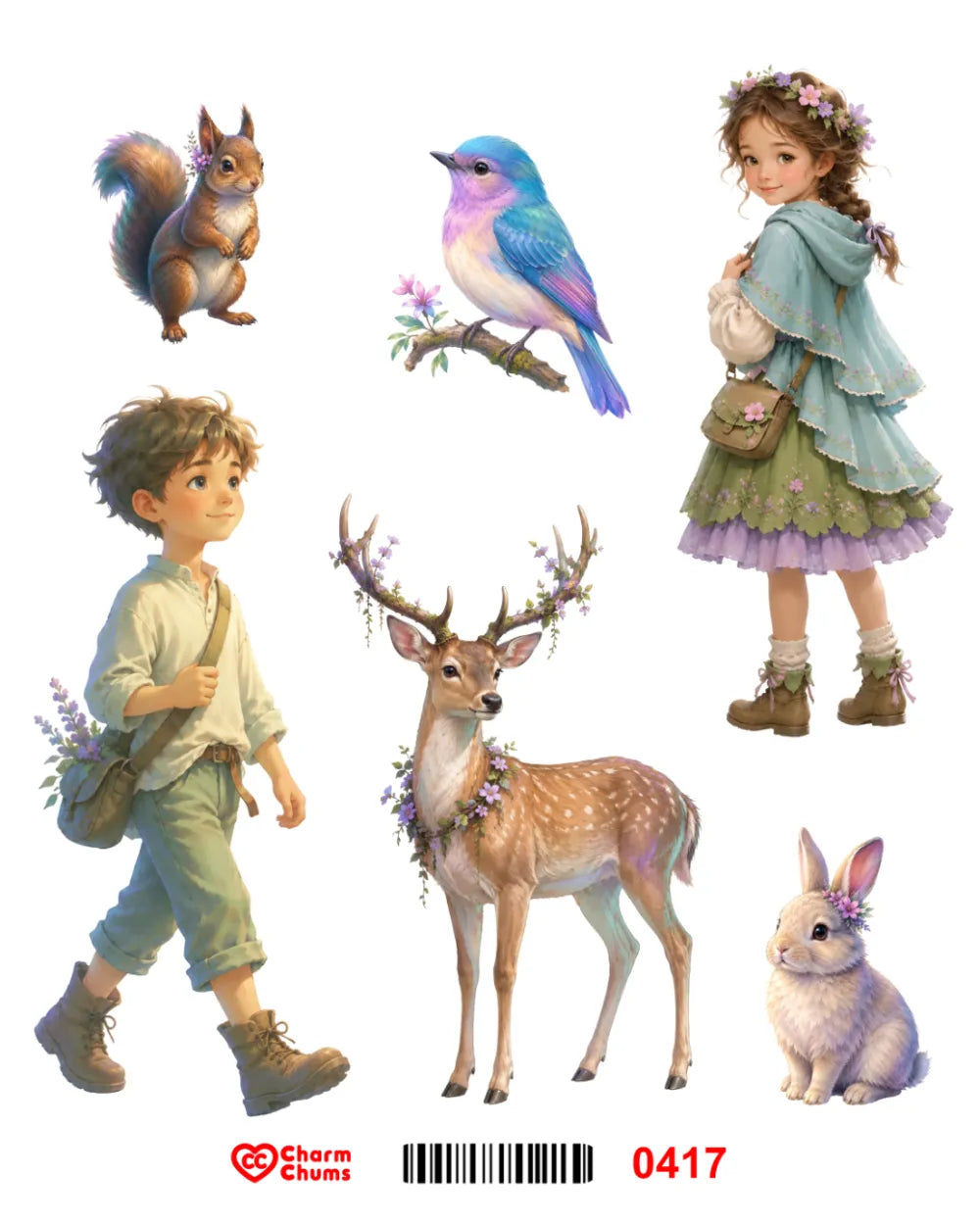E0417-CharmChums Embossed Sticker