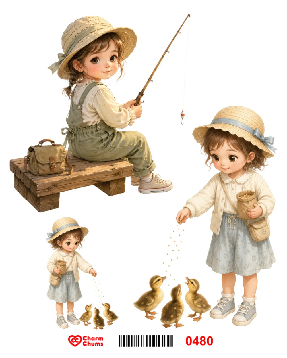 E0480-CharmChums Embossed Sticker