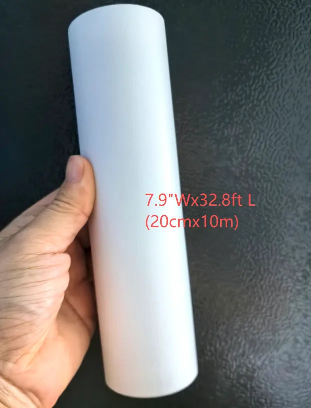 7.9"Wx32.8ft L/20cmx10m Thick Silver Foil Backing White Background Paper