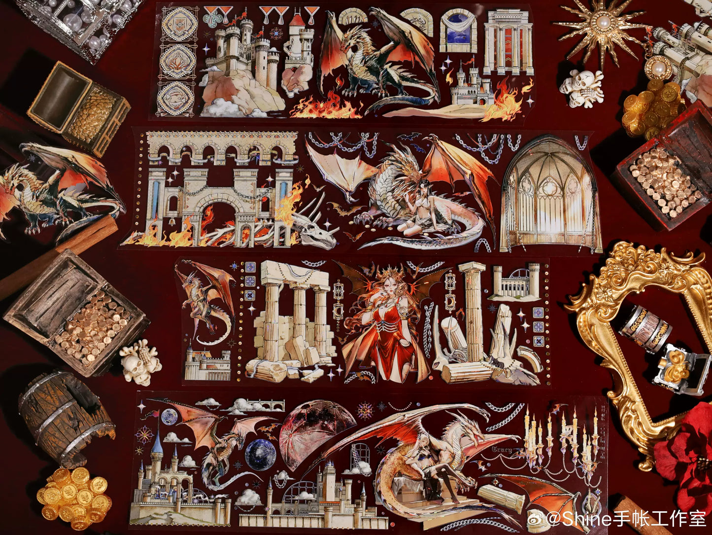 0473-StudioVI Studio-8x100cm Gold Shell Luster PET Tape