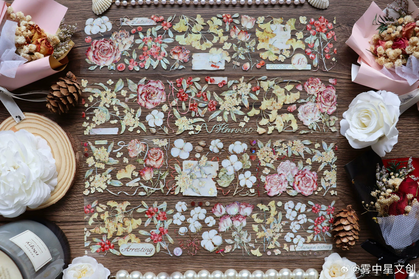 2563-MIST WITH STAR Studio-6x100cm Shell Luster PET Tape