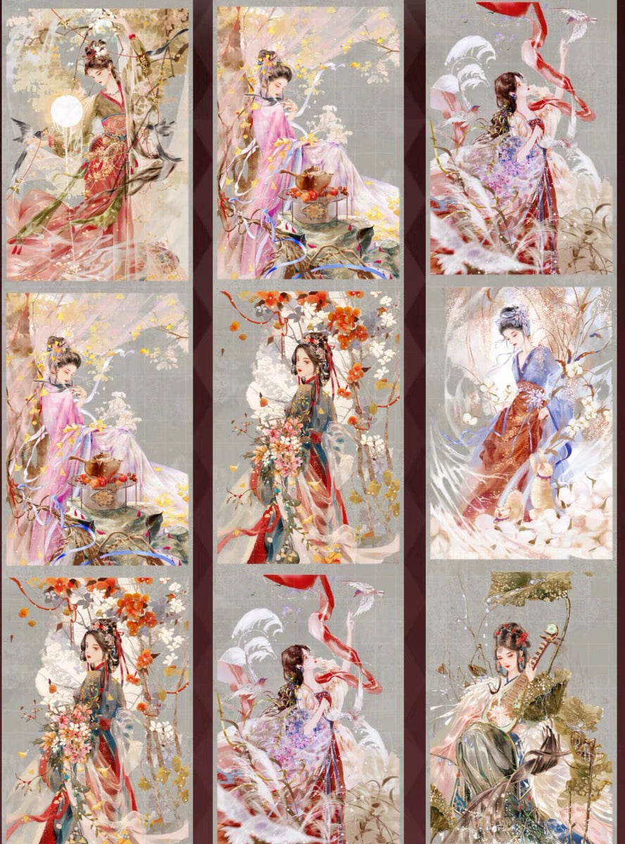 2050 - Autumn Oriental Girls 8x72cm Shell Luster PET Tape