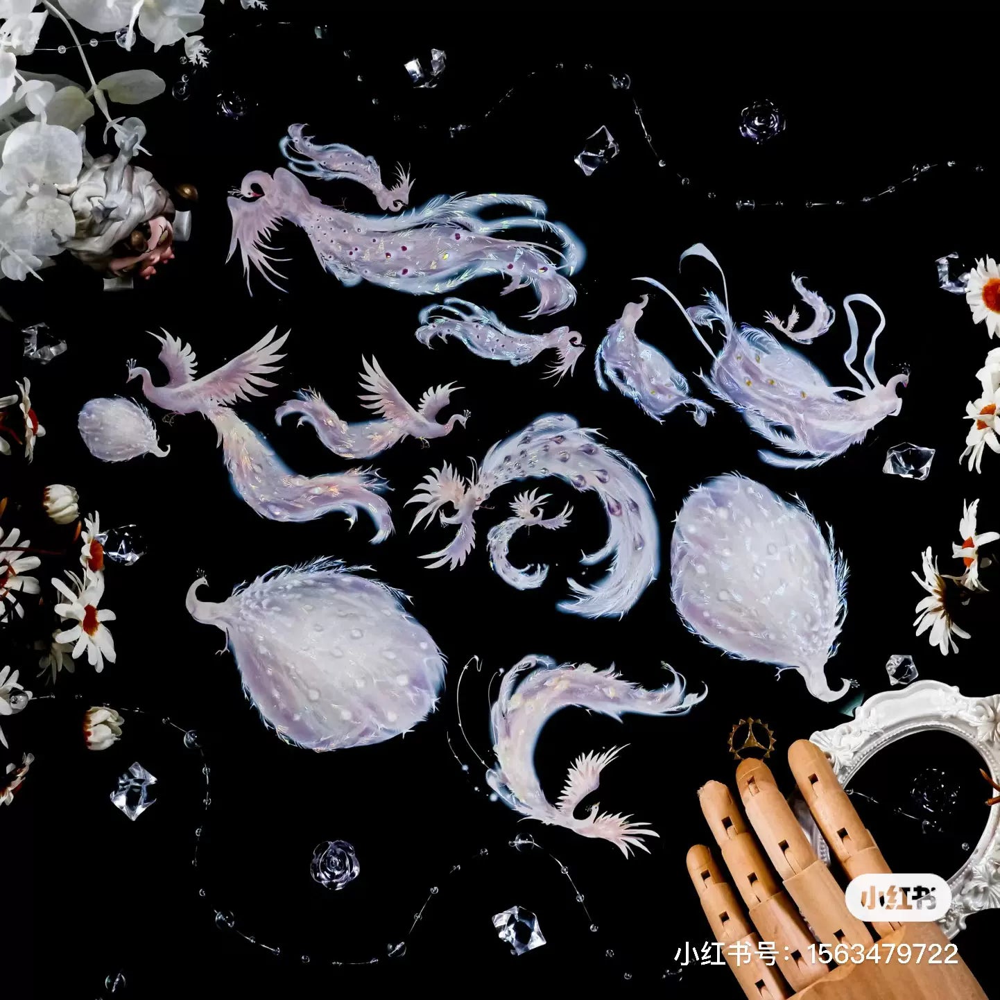 1081-SHI AN Studio-8x80cm Holographic Silver PET Tape