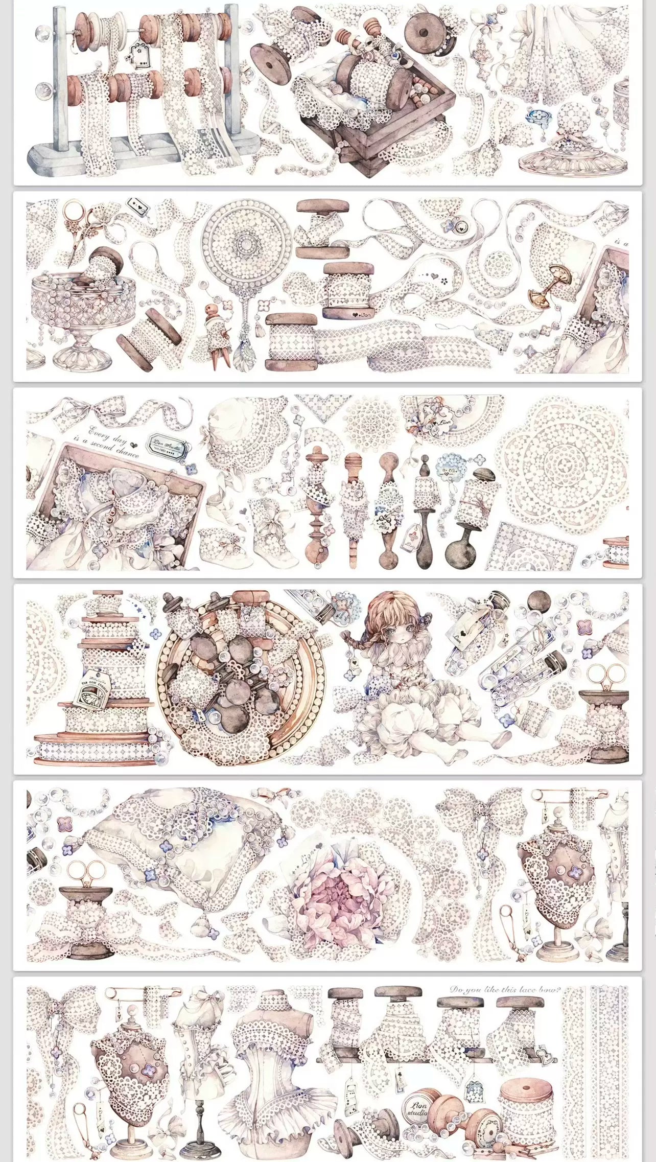 1530-Mrs Lion-6x100cm Shell Luster PET Tape